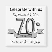 70周年記念パーティーの好意を保存 マグネット (正面)