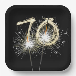 70周年記念パーティースパーカーズオンブラック ペーパープレート