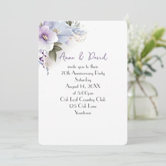 70周年記念パーティーフローラブーケ 招待状 (スタンド正面)