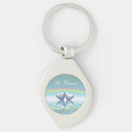 70周年記念プラチナハート キーホルダー