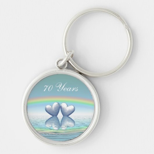 70周年記念プラチナハート キーホルダー (正面)