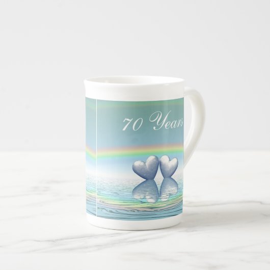70周年記念プラチナハート ボーンチャイナマグカップ (正面右)
