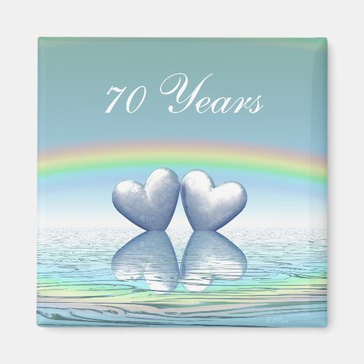 70周年記念プラチナハート マグネット (正面)