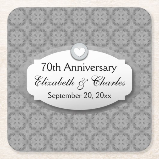 70周年記念プラチ結婚ナZ03 スクエアペーパーコースター (正面)