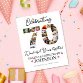 70周年記念写真結婚コラージュパーティーサイン ポスター