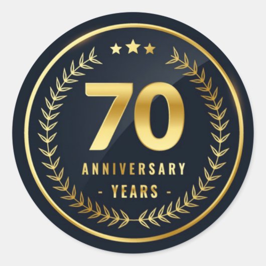70周年記念封筒用シール ラウンドシール (正面)