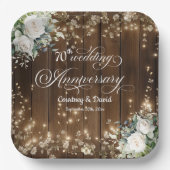 70周年記念結婚のストリングラ素朴イト ペーパープレート (正面)