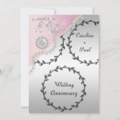 70周年記念結婚エンボスシルバーバラ金ゴールド 招待状 (正面)