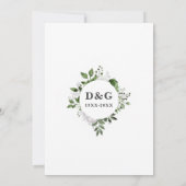 70周年記念結婚グリーンリーフローラモノグラム 招待状 (裏面)