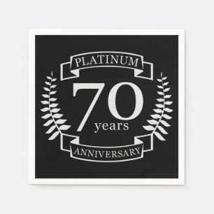 70周年記念結婚プラチナ スタンダードカクテルナプキン