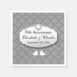 70周年記念結婚プラチナZ03 スタンダードカクテルナプキン