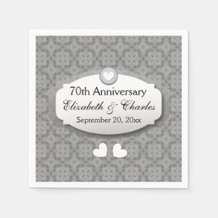 70周年記念結婚プラチナZ03 スタンダードカクテルナプキン