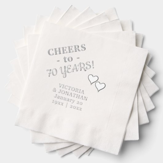 70周年記念結婚応援2ハート 箔ナプキン (インサイチュ (積み重ね))