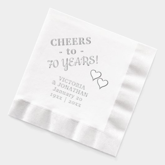 70周年記念結婚応援2ハート 箔ナプキン (左)