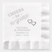 70周年記念結婚応援2ハート 箔ナプキン (正面)