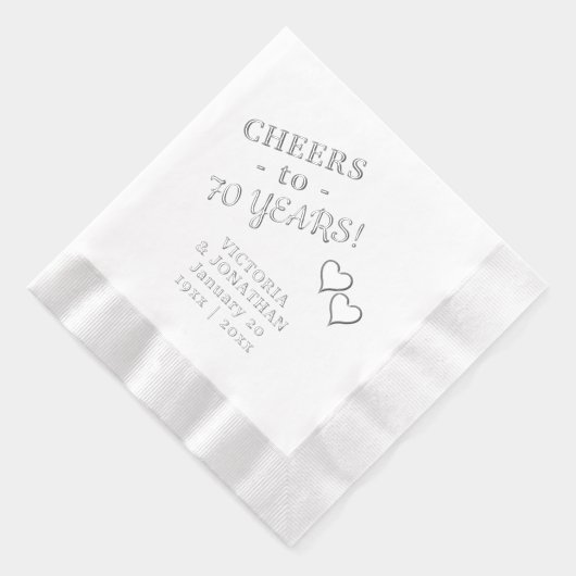 70周年記念結婚応援2ハート 箔ナプキン (右)
