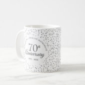 70周年記念結婚愛ハート紙吹雪 コーヒーマグカップ (正面左)