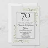 70周年記念結婚水のカラーグリーン 招待状 (正面)