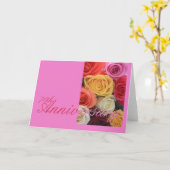 70周年記念結婚混合ローズブーケ カード (黄色い花)