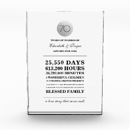 70周年記念結婚贈りカスタム物プラーク フォトブロック