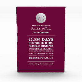 70周年記念結婚贈りカスタム物プラーク フォトブロック