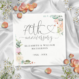 70周年記念金ゴールドハートバラフローラ スタンダードカクテルナプキン