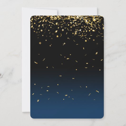 70周年記念金ゴールドバルーン紙吹雪招待状 招待状 (裏面)