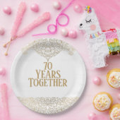 70周年記念金ゴールドレース ペーパープレート (パーティー)