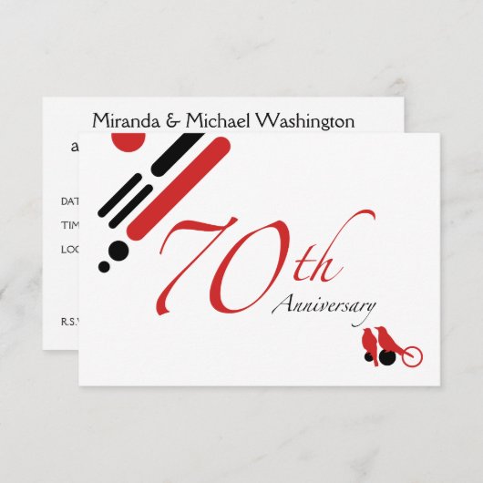 70周年（鳥たち） 招待状 (正面/裏面)