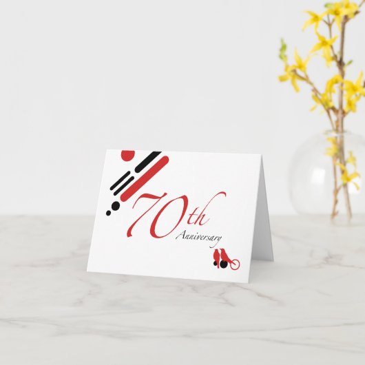 70周年(鳥の装飾) カード (黄色い花)