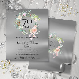 70回目の結婚記念日のためのフラワー招待状