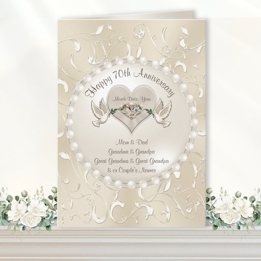 70回目の結婚記念日のカード 両親用 カード