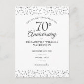 70回目の結婚記念日のハートの「Save the Date」 ポストカード (正面)