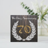 70回目の結婚記念日 | ラスティックウッドとゴールド 招待状 (スタンド正面)