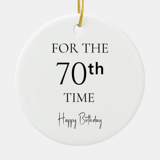 70回目の誕生日おめでとう セラミックオーナメント (正面)