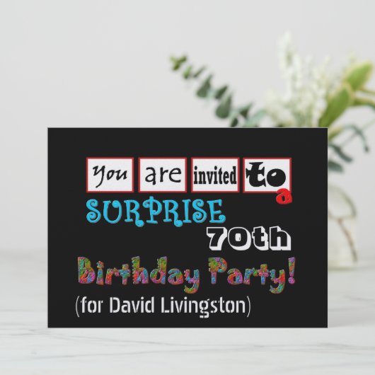 70回目の誕生日パーティーの招待テンプレート 招待状 (スタンド正面)