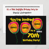 70回目の誕生日パーティーの招待テンプレート 招待状 (正面/裏面)