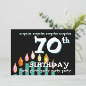 70回目の誕生日パーティーの招待テンプレート 招待状 (スタンド正面)