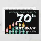 70回目の誕生日パーティーの招待テンプレート 招待状 (正面/裏面)