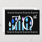 70回目の誕生日パーティーの招待テンプレート 招待状 (正面/裏面)