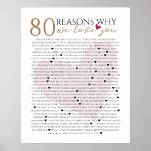 70回目、60回目、50回目の誕生日に贈る、愛するあなたへの80の理由 ポスター