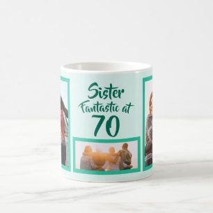 70姉妹の誕生日の写真コラージュで素晴らしい コーヒーマグカップ