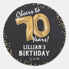 70年おめでとう!70歳の誕生日 ラウンドシール