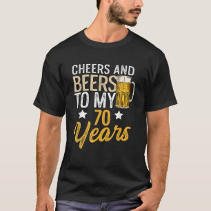 70年おもしろいのビールの応援とビール Tシャツ