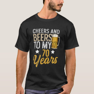 70年おもしろいのビールの応援とビール Tシャツ