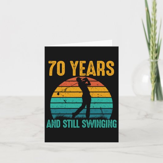 70年と今もスイングおもしろいゴルフ70歳の誕生日 カード (正面)