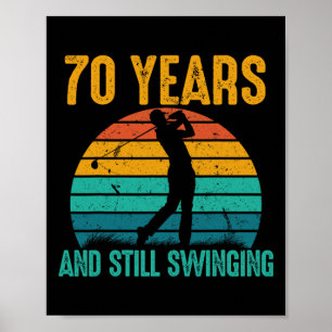 70年と今もスイングおもしろいゴルフ70歳の誕生日 ポスター