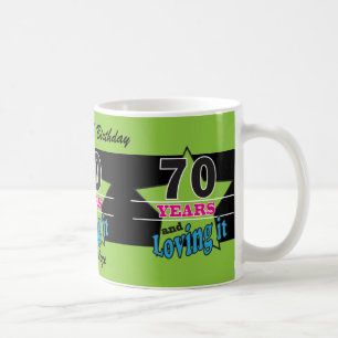 70年と愛!70誕生日 コーヒーマグカップ