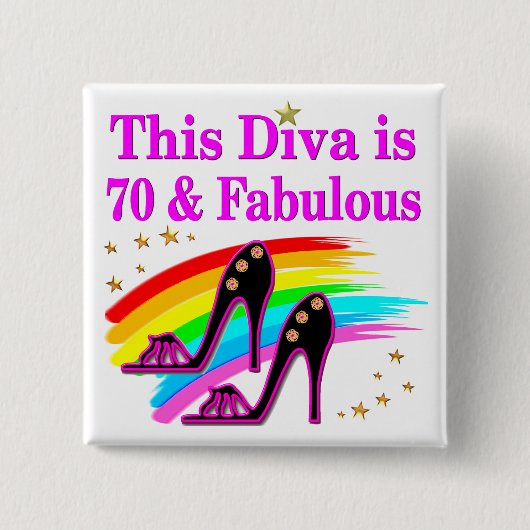 70年の古い靴の女王 缶バッジ (正面)