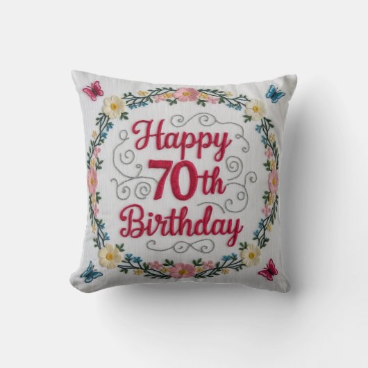 70年の愛する装飾用クッション：心からの献上品 クッション (正面)